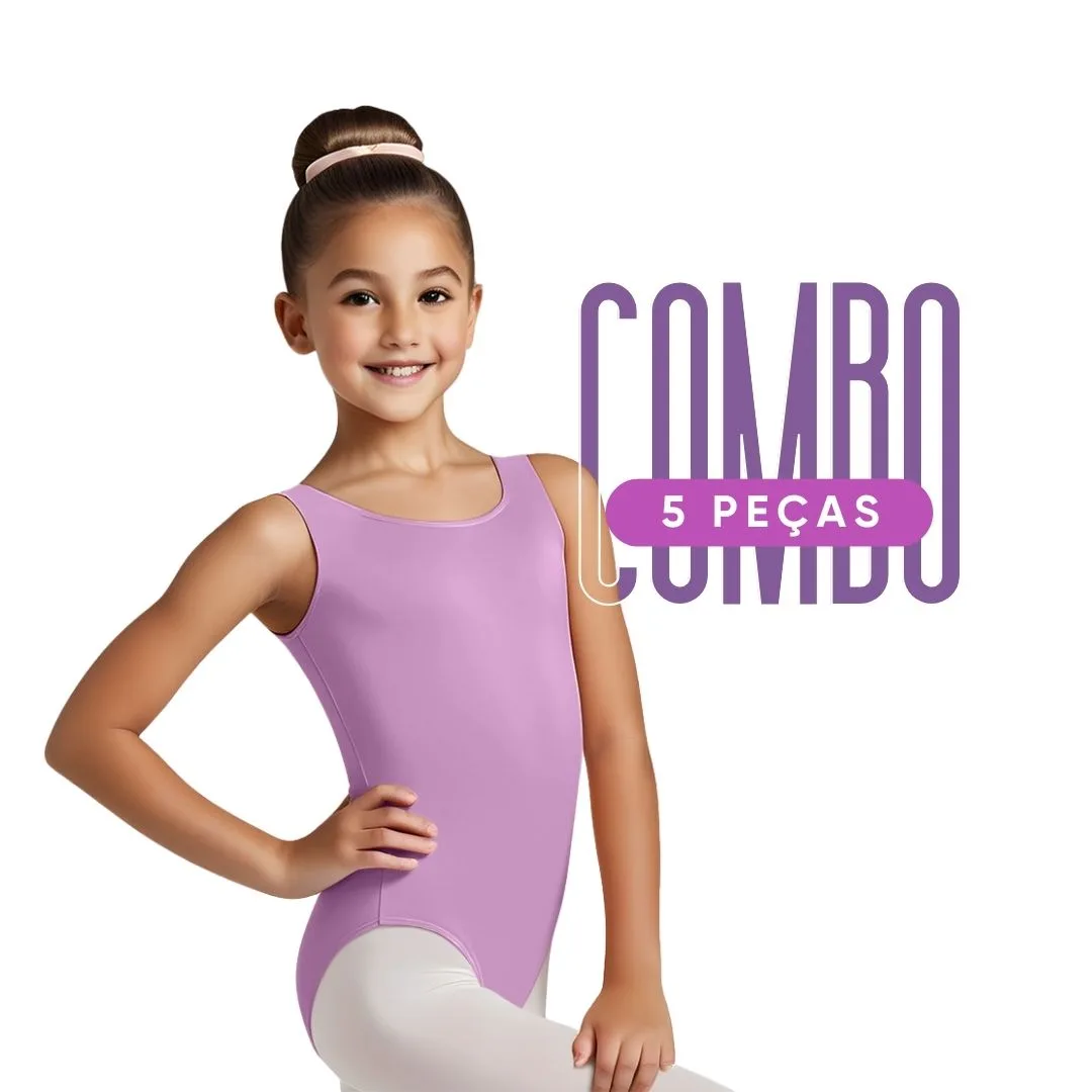 Combo com 05 collants regata - Tamanhos Infantil