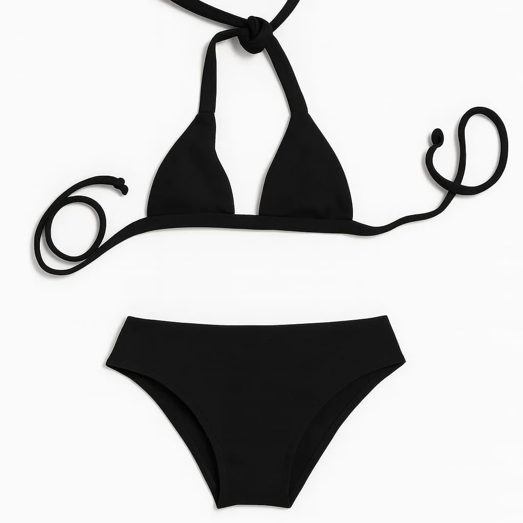 Biquíni Infantil Cortininha Liso Ajustável – Várias Cores